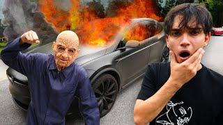 Scary Old Man DESTROYED Our Tesla!