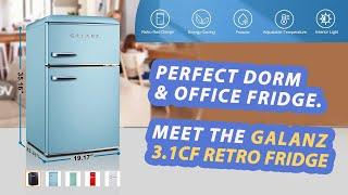 Galanz Retro Refrigerator with Freezer Review - Super Quiet Mini Fridge for Dorm / Office