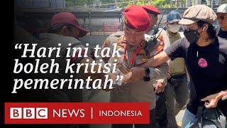 Polisi melarang poster kritik pemerintah, terjadi pada hari pelantikan Prabowo - BBC News Indonesia