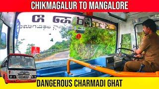 Dangerous Charmadi Ghat bus journey | Chikmagalur to Mangalore by #KSRTC bus || 12 Hairpin Bends