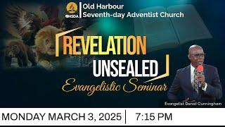 OHSDA Revelation Seminar | "Revelation Unsealed" | Monday, March 3, 2025 @ 7:15 PM