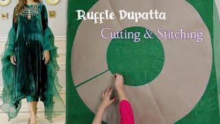 Ruffle Dupatta Cutting and Stitching | How To Make Ruffle Dupatta | Ruffle Dupatta Style