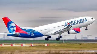 SPECTACULAR CLOSE-UP Plane Spotting at Belgrade Airport -  Rush Hour | A330 A220 B737 MAX... |