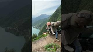He Pulled a GTA Stunt on a Cliff — AND SURVIVED! BRO HOW!?️️ #shorts #mountains #cliff #bike #gta