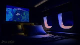 DARK Private Bedroom Brown Noise Flight Ambience | Flight Map | Sleeping, Reading, Studying | Zen