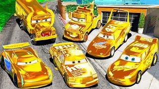 STOLE ALL GOLDEN CARS LIGHTNING MCQUEEN CARS IN GTA 5!
