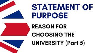 UK Statement of Purpose | Choosing the University