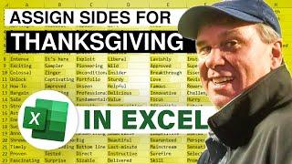 Excel Assign Thanksgiving Dinner Sides Using Excel - Episode 2662