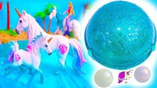 Sea Unicorn Family ! Schleich Horse Pearl Surprise Horse Set