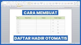 Tutorial Cara Membuat Tabel Daftar Hadir Di Ms Word