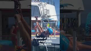 Wonder of the Seas zipline grand finale.