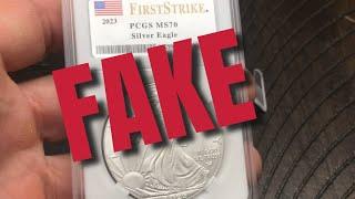 Beware! Counterfeit American Silver Eagle in MS70 PCGS Slab - Pay Attention to these Details...