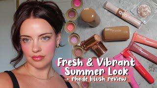 Fresh & Vibrant Summer Makeup Look + Rhode Pocket Blush Review! | Julia Adams