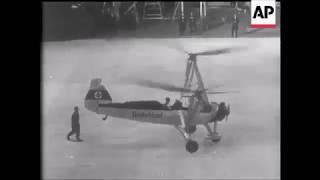 Focke-Wulf Fw 61 helicopter indoors demonstration (1938)