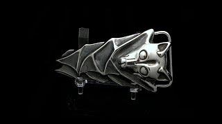 Bat Sculpted Belt Buckle large carving Sterling Silver by Paxton Jewelr