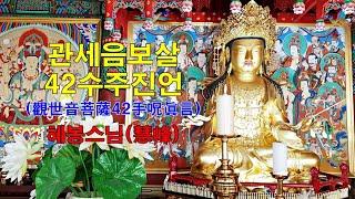 무량한 복을 얻고 죄를 멸하여 원하는 모든것을 성취하는 진언관세음보살 42수주진언(觀世音菩薩 四十二手呪眞言)3수씩혜봉스님독송(010-4667-4557법등심)