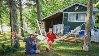 GLAMPING in CANADA (TINY HOUSE in New Brunswick by the River!)  Visiting KING'S LANDING Village 