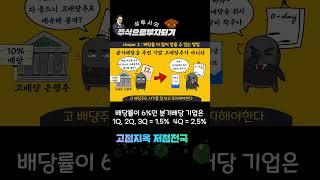 분기배당을 주면 고배당주가 아니다    #분기배당  #고배당   #배당수익률