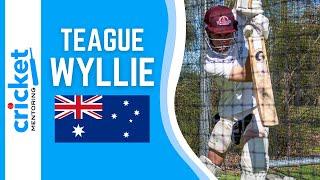 AUSTRALIAN JUNIOR CRICKET PLAYER TEAGUE WYLLIE AT TRAINING