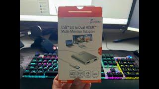 This USB 3.0 to Dual HDMI Multi Monitor Adapter is all you need