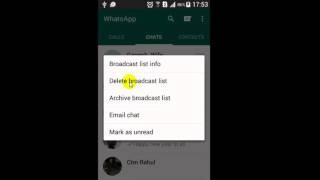 How to delete broadcast list in Whatsapp