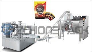 Small bags into big bags: single-station bag feeder + multi-station bag feeder