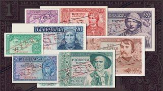 Banknoty Banku Polskiego na Emigracji - Komplet wzorów emisji londyńskiej 1939