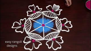 Sankranthi muggulu 2022Beautiful Pongal kolamEasy rangoli designs with 3 dots