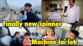 Finally new spinner machine lai lee | wife k liya surprise .. babar akbar vlog