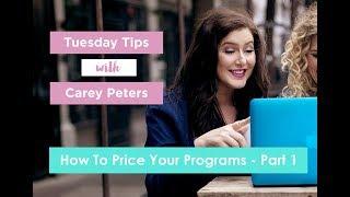 How To Price Your Programs - Part 1