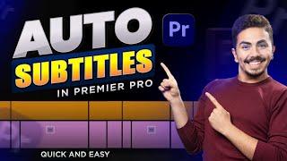 Auto Animated Subtitles in Premiere Pro | Premiere Pro Tutorial | Animated Subtitles