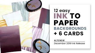 12 Direct Ink to Paper Backgrounds + 6 Cards