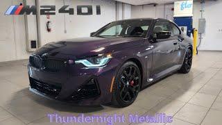 FIRST LOOK! 2025 BMW M240i xDrive Coupe LCI Thundernight Metallic on Black #bmw #m240i #g42