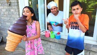 Heidi juega una heladería con un helado gigante!