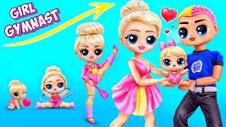 Ages 1-18! Gymnast and Skater Love Story! 32 Dolls DIYs