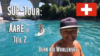 SUP-Tour: Aare Teil 2. Von Bern bis Wohlensee. 16km durch den Bremgarten. Kajak, Böötli, Kanu, SUP