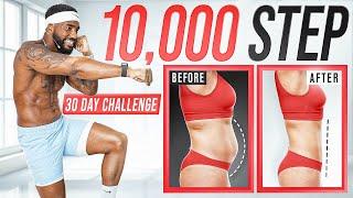 10,000 STEP Indoor Challenge | No Equipment, No Jumping, Home Workout!