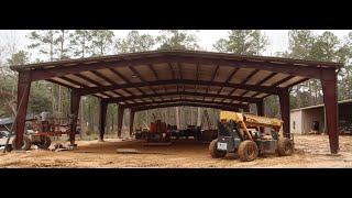 Installing a Steel Building Frame (Time Lapse)