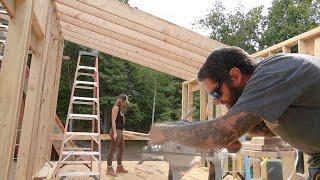 Load-Bearing Walls + Roof Rafters Finished | Cabin Build Off Grid