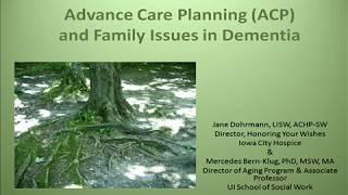 Advance Care Planning (ACP) and Family Issues in Dementia