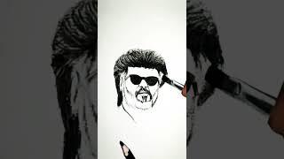  Jailer movie Super Star Realistic free hand 25 minutes Art#rajinikanth #superstar#shorts#art