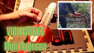 VIOLEWORKS mini chainsaw | Assemble and cutting tests - Banggood.com