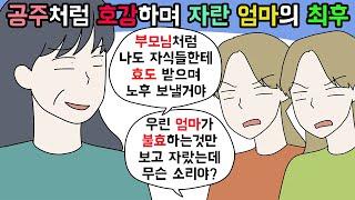 (사이다툰) 자기는 불효만 해놓고 자식한테는 효도 바라는 엄마ㅣ영상툰ㅣ썰툰 [개구리툰]