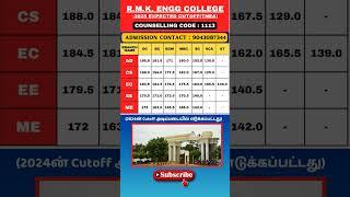 Rmk engineering college 2024 cutoff #topengineeringcollegesinchennai ,#collegeadmissions #admission