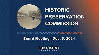 Historic Preservation Commission Board Meeting Dec. 5, 2024