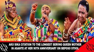 AKU SIKA CITATION TO THE LONGEST SERVING QUEEN MOTHER IN ASANTE AT 90TH ANNIVERSARY ON BEPOSO STOOL