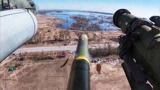 Russian Ka-52 Alligator Attack on Ukrainian forces near Gostomel Air Base.