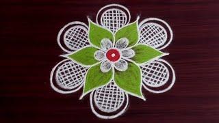 Very easy n different style rangoli kolam design | Geethala muggulu @RangolibyUma #rangoli