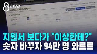 지원서 보다가 "이상한데?"…숫자 바꾸자 94만 명 '와르르' / SBS 8뉴스