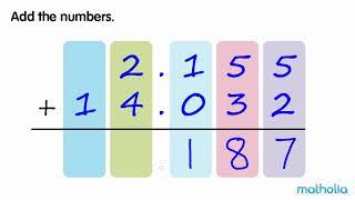 Addition of Decimals (Without Regrouping)